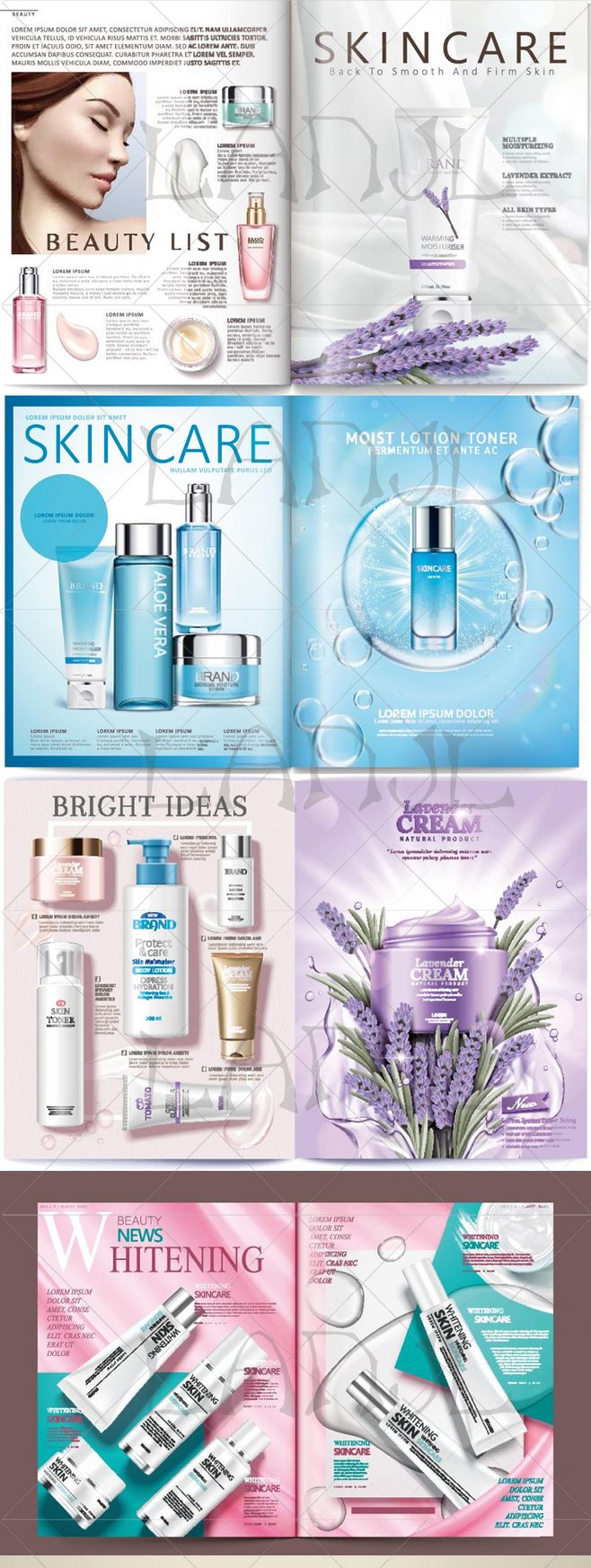 H-37 化妝品護(hù)膚品畫冊(cè)與美容雜志的精致排版設(shè)計(jì)模板